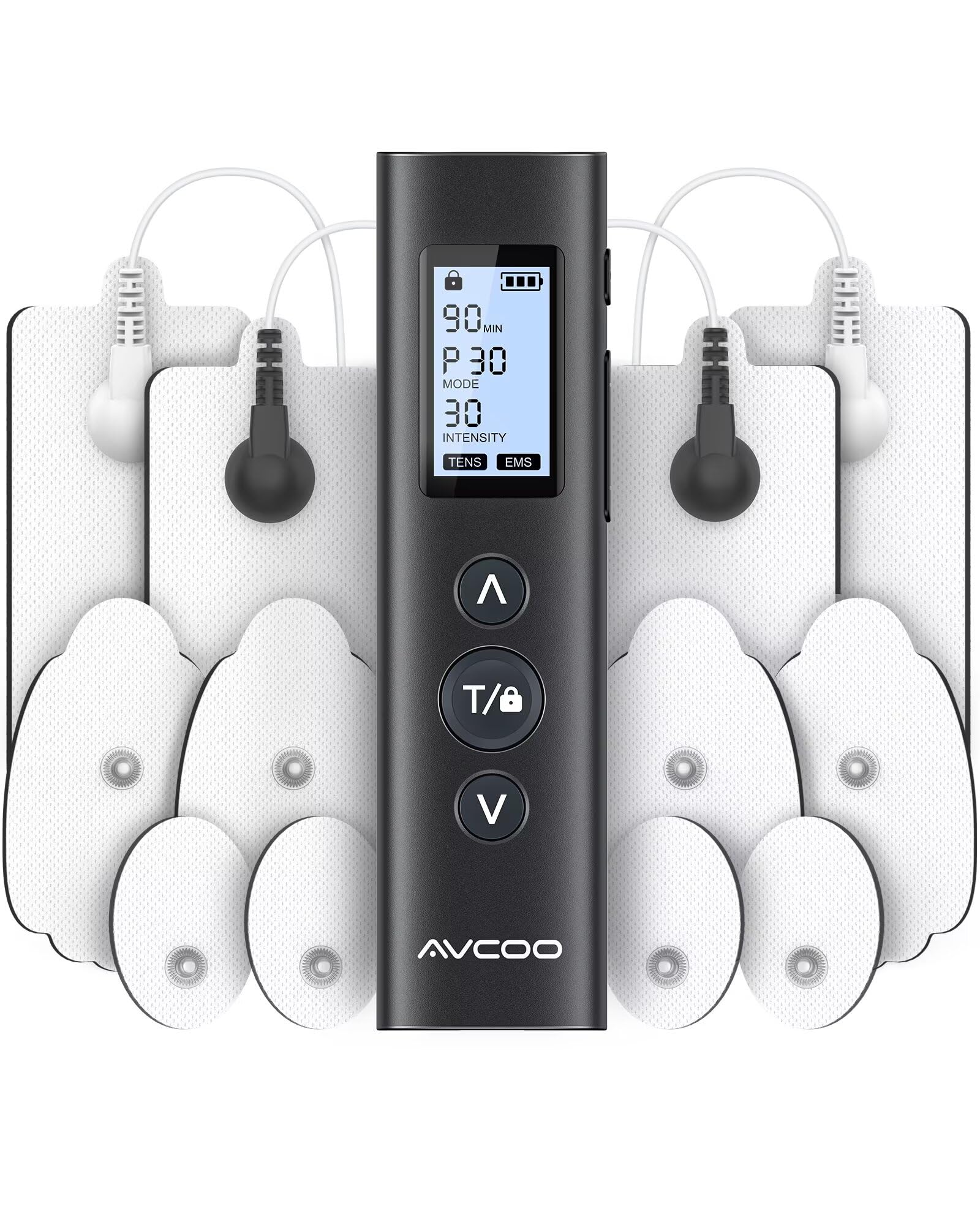 AUVON Dual Channel TENS Unit Muscle Stimulator — 20 Modes Period Cramp Simulator
